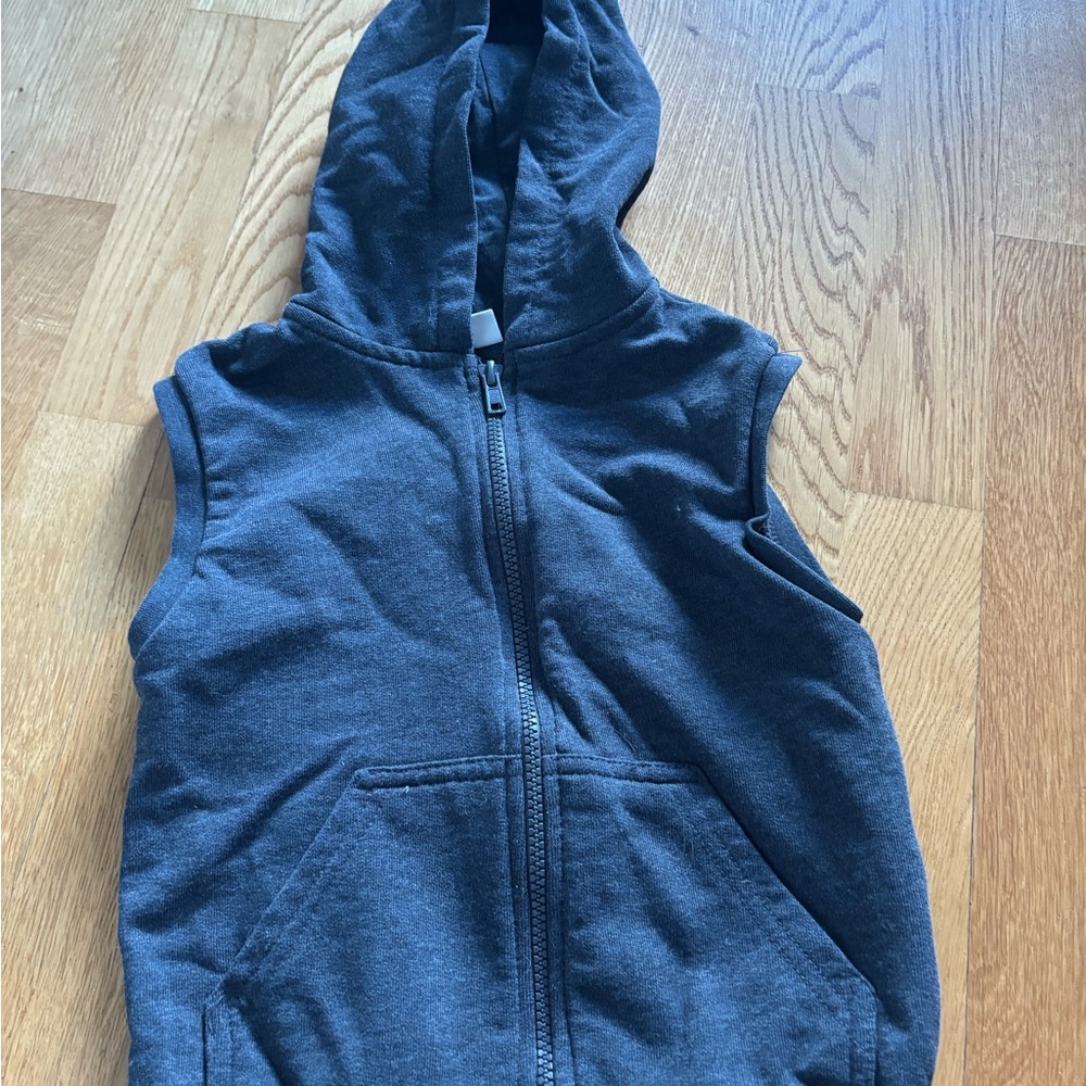 Kids Sleeveless Hoodie - Black